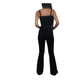 BRANDS & BEYOND Womens Overall S / Black Sleeveless Cutout At Waist Overall