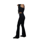 BRANDS & BEYOND Womens Overall S / Black Sleeveless Cutout At Waist Overall