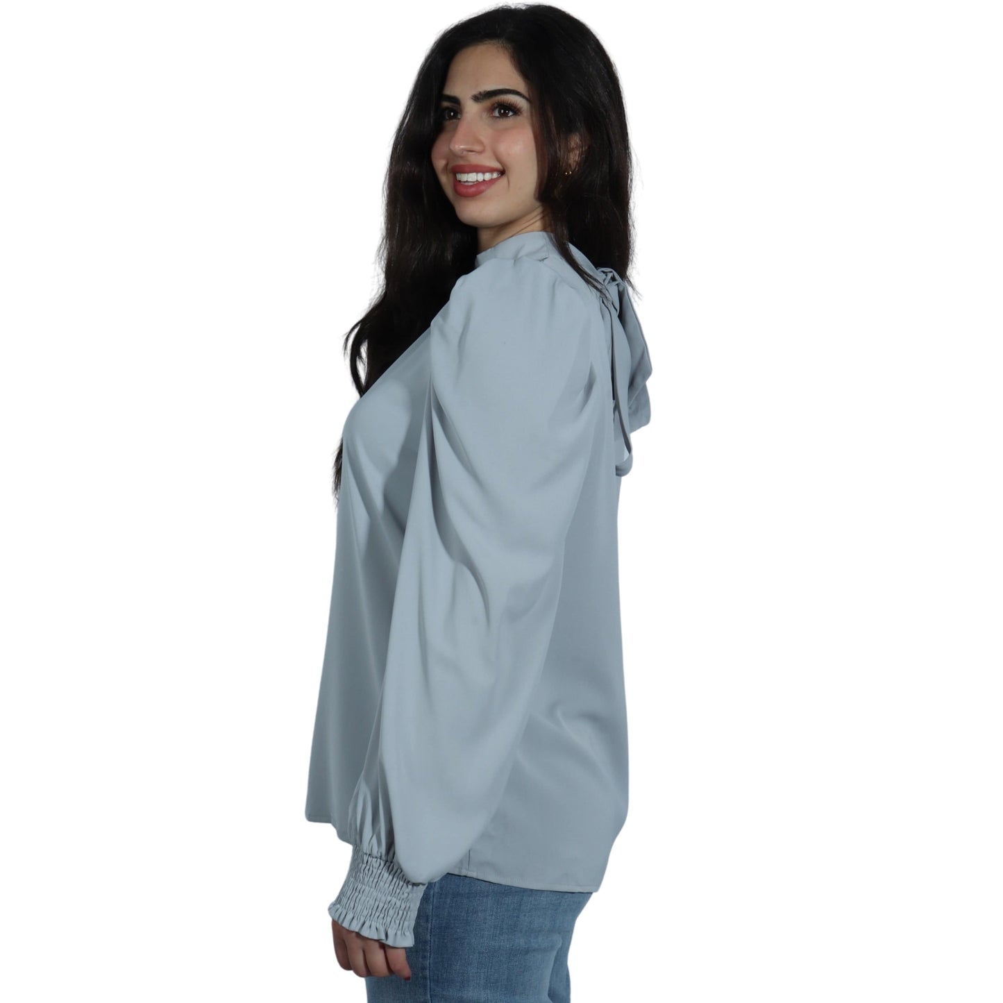 BRANDS & BEYOND Womens Tops M / Grey Crew Neck Blouse