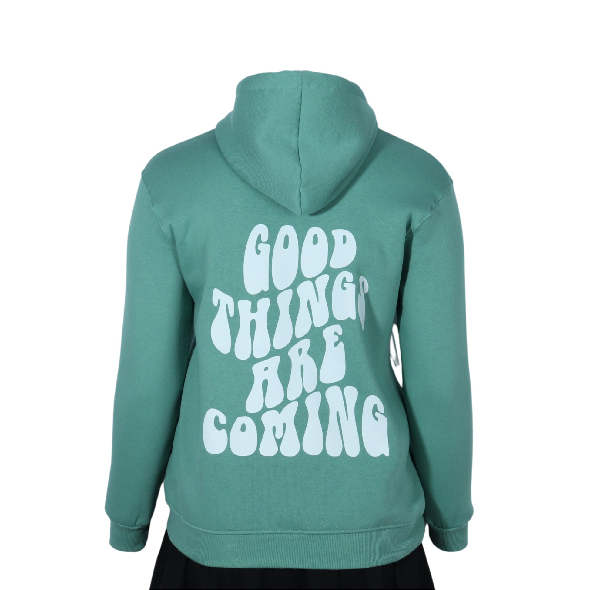 BRANDS & BEYOND Womens Tops Good Things Are Coming Printed Hoodie