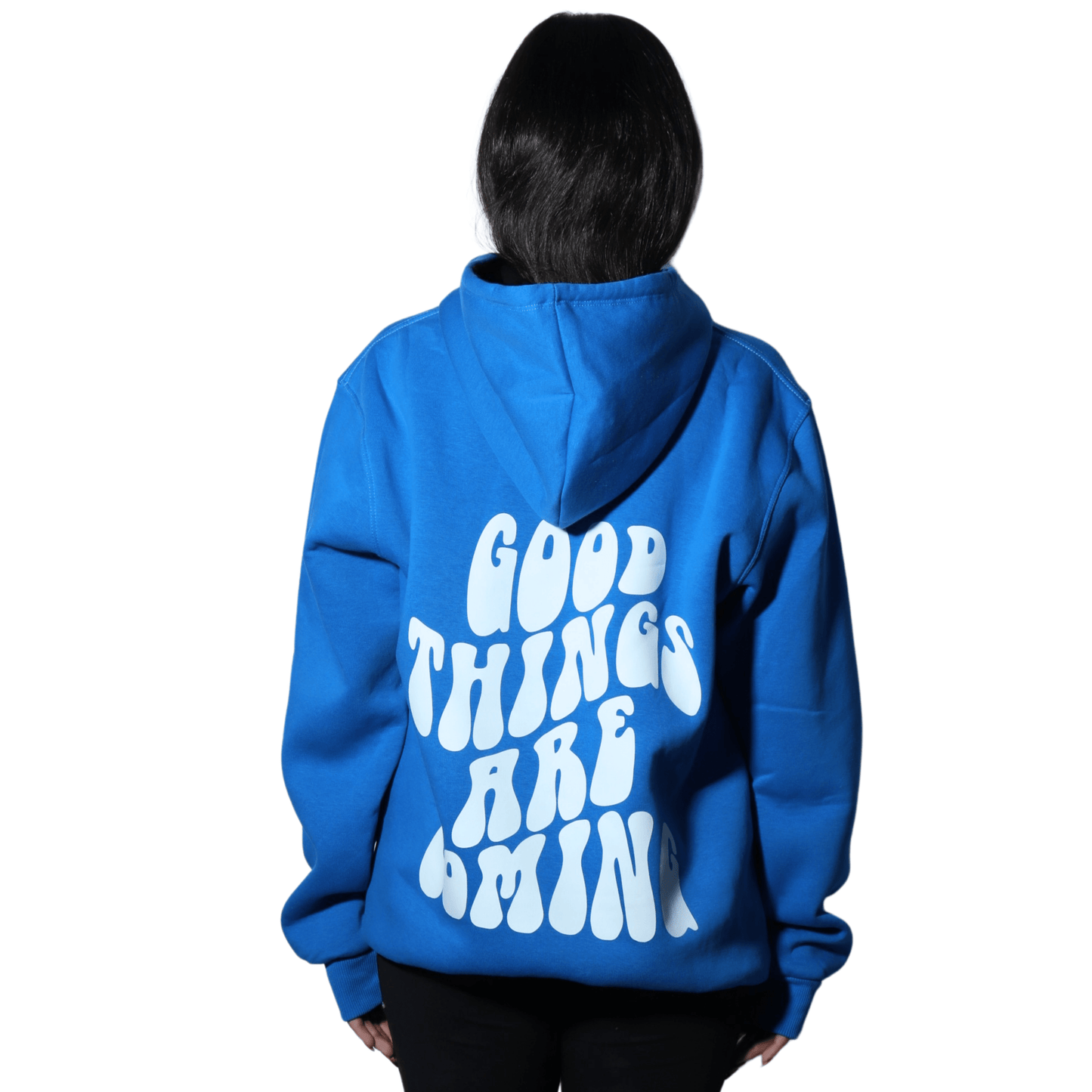 BRANDS & BEYOND Womens Tops Good Things Are Coming Printed Hoodie