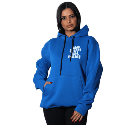 BRANDS & BEYOND Womens Tops S / Blue Good Things Are Coming Printed Hoodie