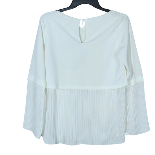 BRANDS & BEYOND Womens Tops S / White Pleated long sleeve blouse