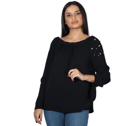 BRANDS & BEYOND Womens Tops M / Black Pull Over Top