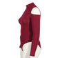 BRANDS & BEYOND Womens Tops L / Burgundy Round Neck Long Sleeve