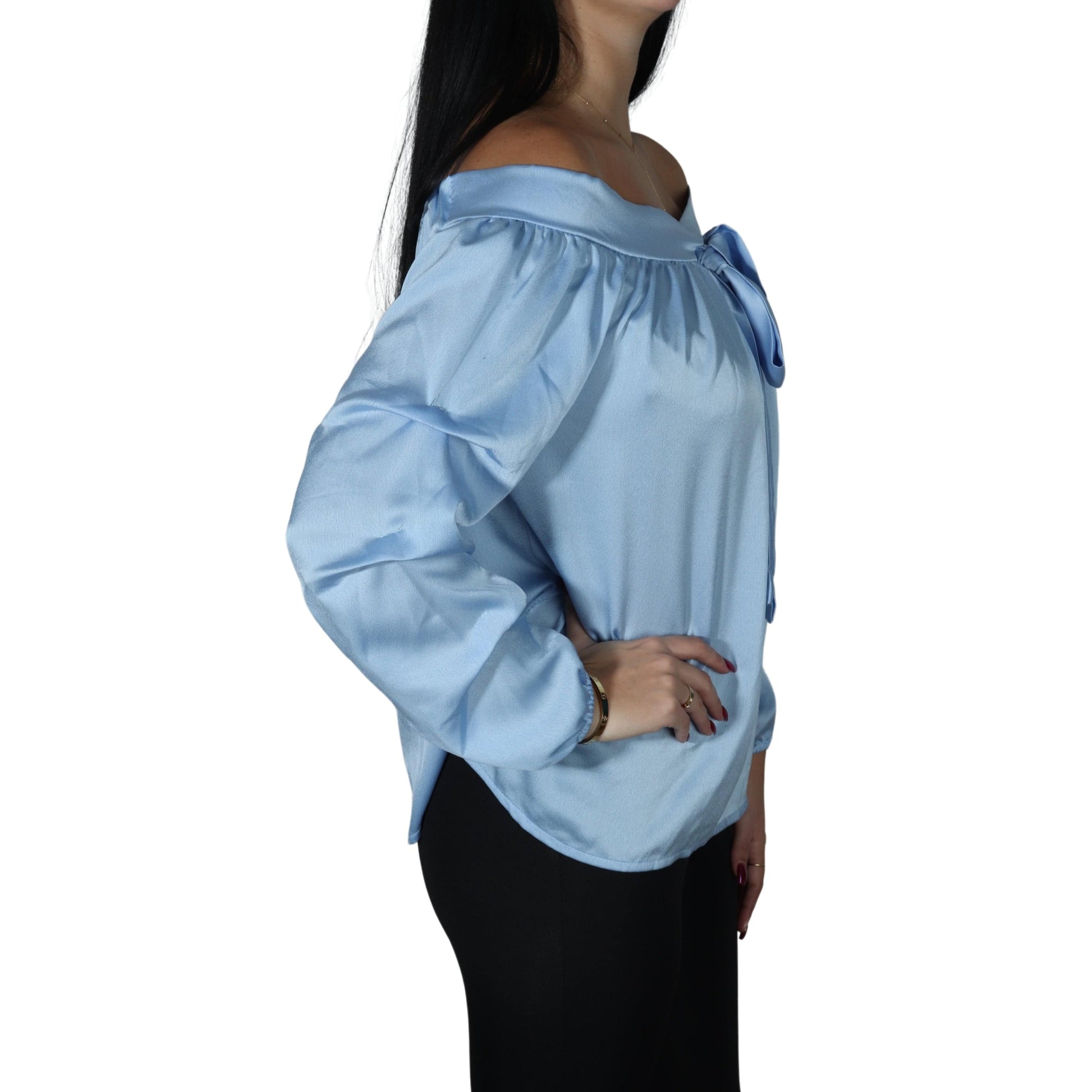 BRANDS & BEYOND Womens Tops M / Light blue Ruffle sleeve blouse