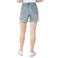 INDIGO REIN - Light-Wash Ultra-High-Rise Cutoff Shorts