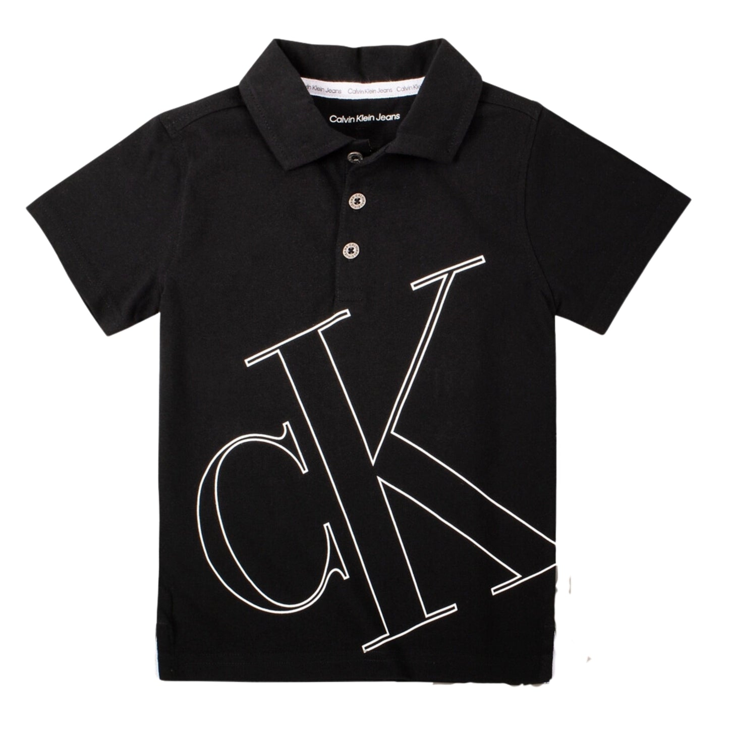 CALVIN KLEIN Boys Tops XS / Black CALVIN KLEIN - KIDS -  Oversize Logo Polo Shirt