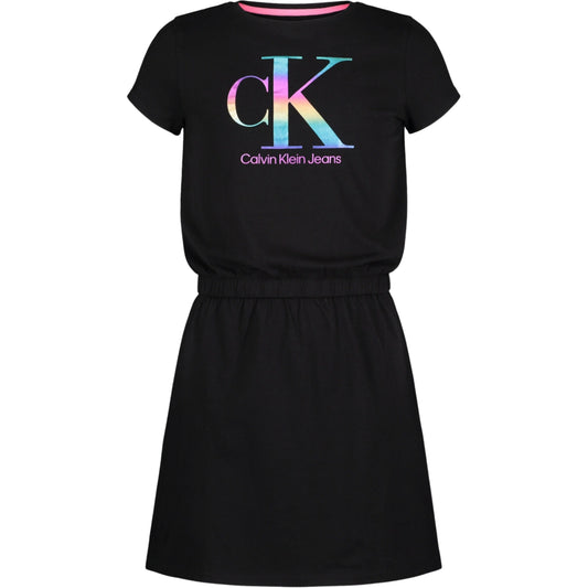 CALVIN KLEIN Girls Dress XL / Black CALVIN KLEIN - KIDS -  Rainbow Ombre Logo Dress