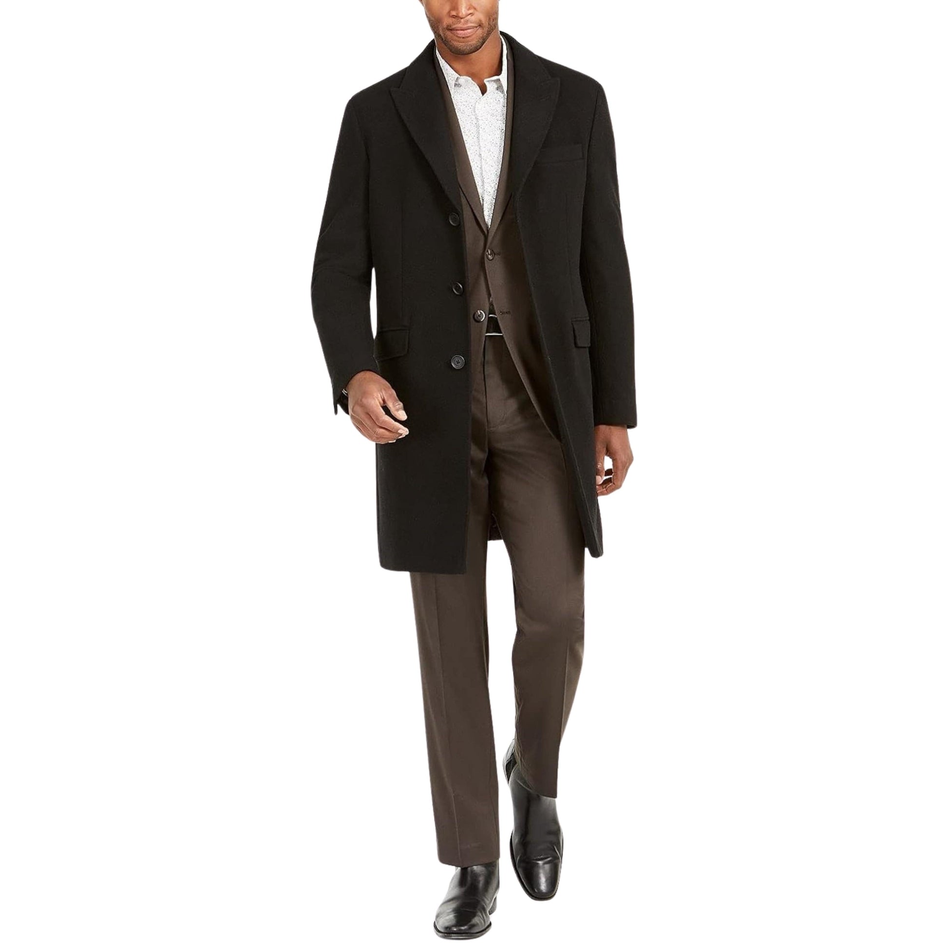 CALVIN KLEIN Mens Jackets M / Black CALVIN KLEIN - Regular Slim Fit Overcoats