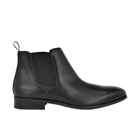 CALVIN KLEIN Mens Shoes 43 / Black CALVIN KLEIN - Burnished Leather Chelsea Boots