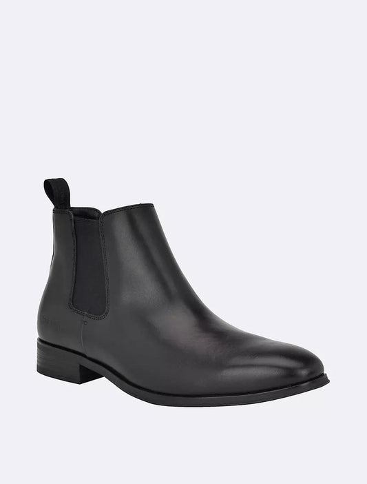 CALVIN KLEIN Mens Shoes 43 / Black CALVIN KLEIN - Burnished Leather Chelsea Boots