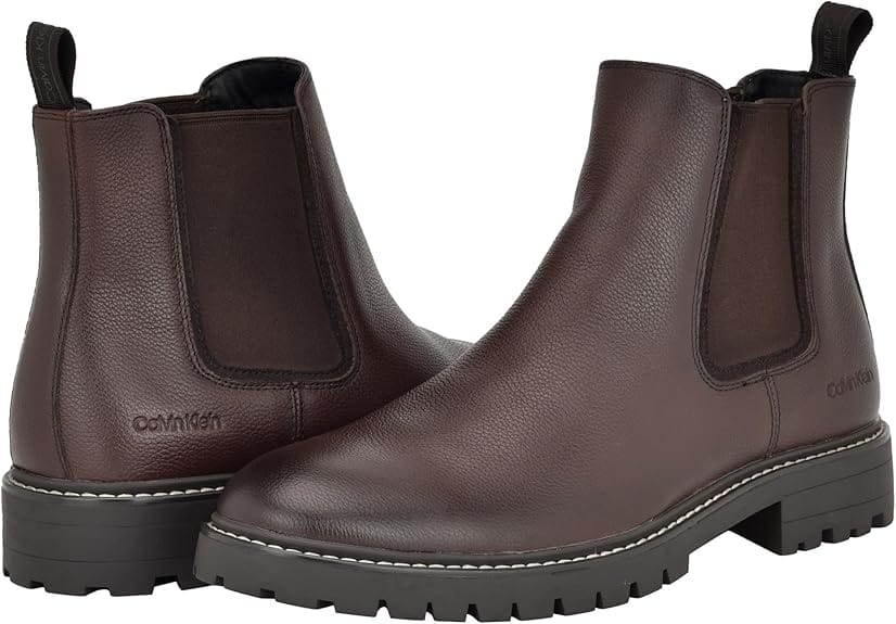 CALVIN KLEIN Mens Shoes 41.5 / Brown CALVIN KLEIN - Letrel Chelsea Boot