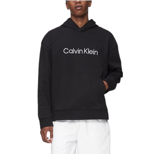 CALVIN KLEIN Mens Tops XS / Black CALVIN KLEIN - Relaxed Fit Logo French Terry Hoodie