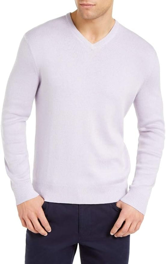 CALVIN KLEIN Mens Tops XL / Light Purple CALVIN KLEIN -  V Neck Classic Fit Pullover Sweater