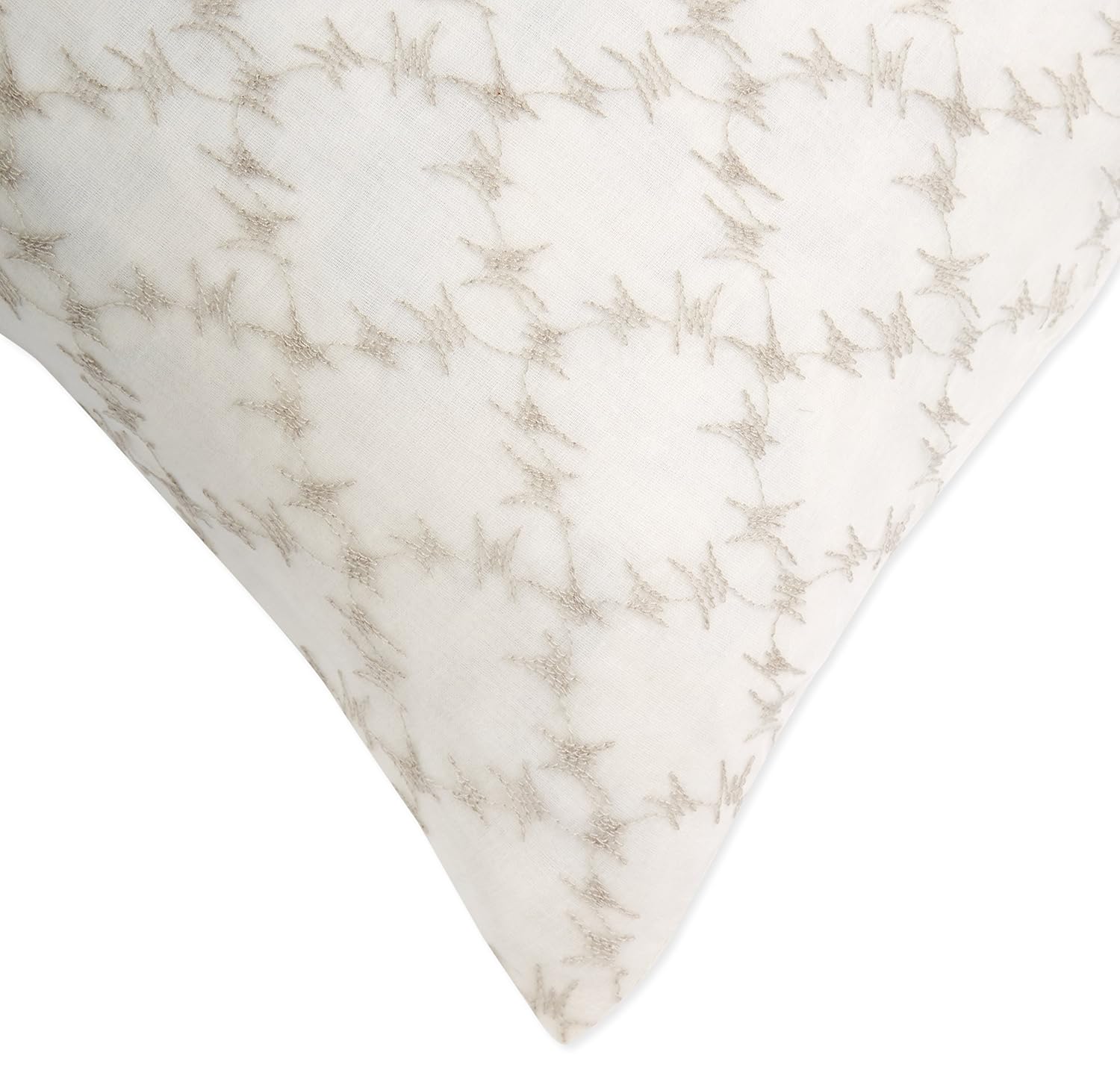 CALVIN KLEIN Pillowcases White CALVIN KLEIN - Blanca Embroidered Lattice Pillow Case