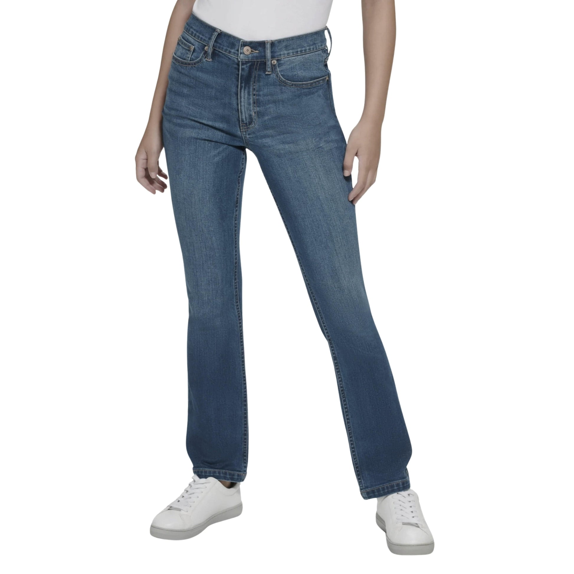 CALVIN KLEIN Womens Bottoms XS / Blue / 25 CALVIN KLEIN - High-Rise Bootcut Jeans Venetian Denim