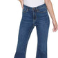 CALVIN KLEIN Womens Bottoms XXS / Blue / 24 CALVIN KLEIN - High-Rise Flared Slit-Hem Jeans Vero denim