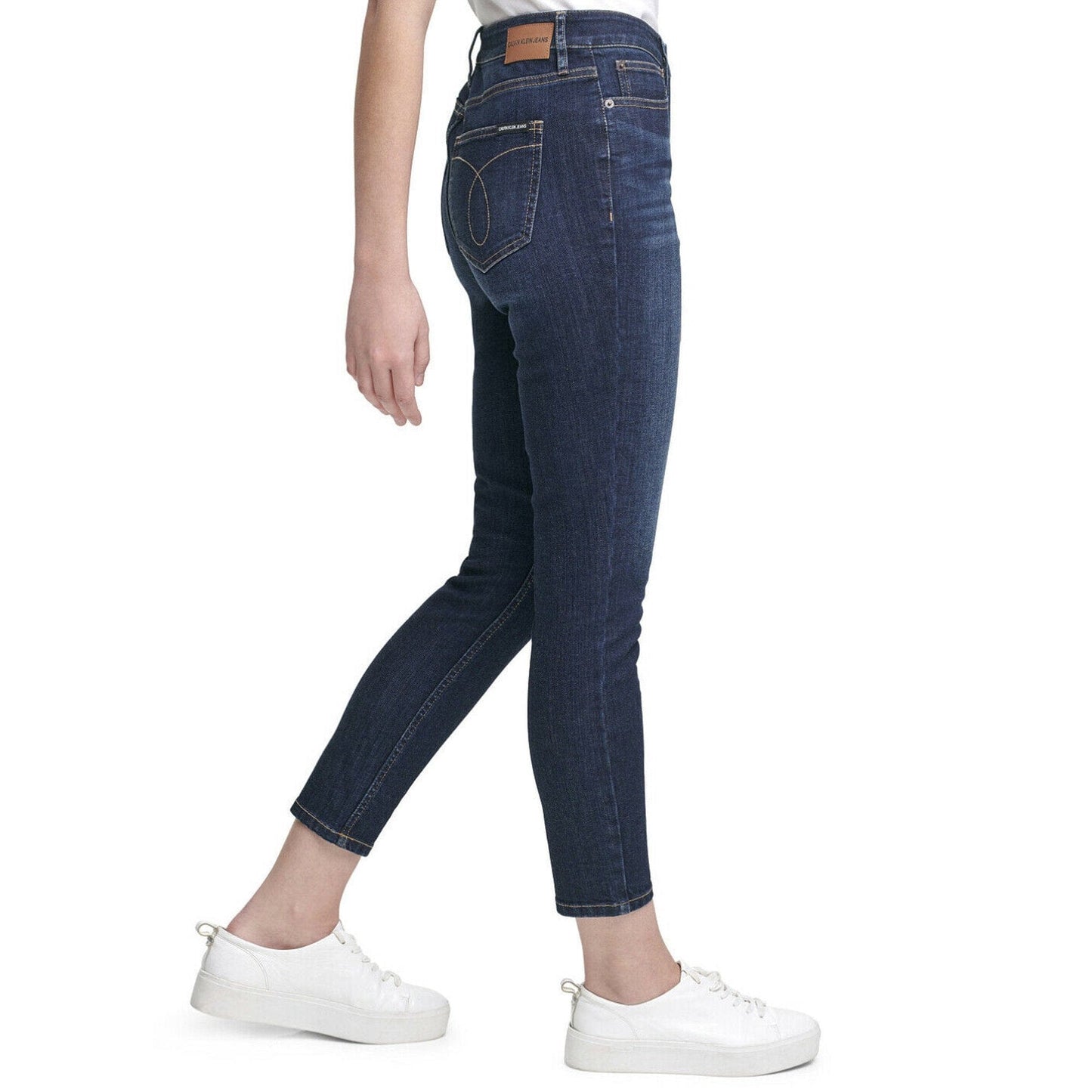 CALVIN KLEIN Womens Bottoms CALVIN KLEIN - Skinny High-Rise Jeans Late Night Denim