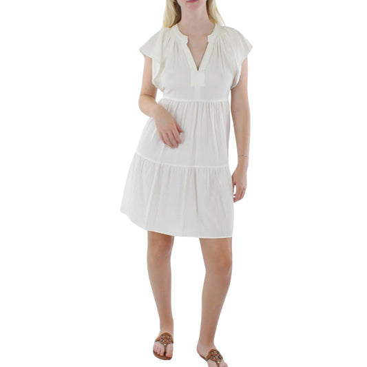 CALVIN KLEIN Womens Dress S / White CALVIN KLEIN - A-Line Textured Dress