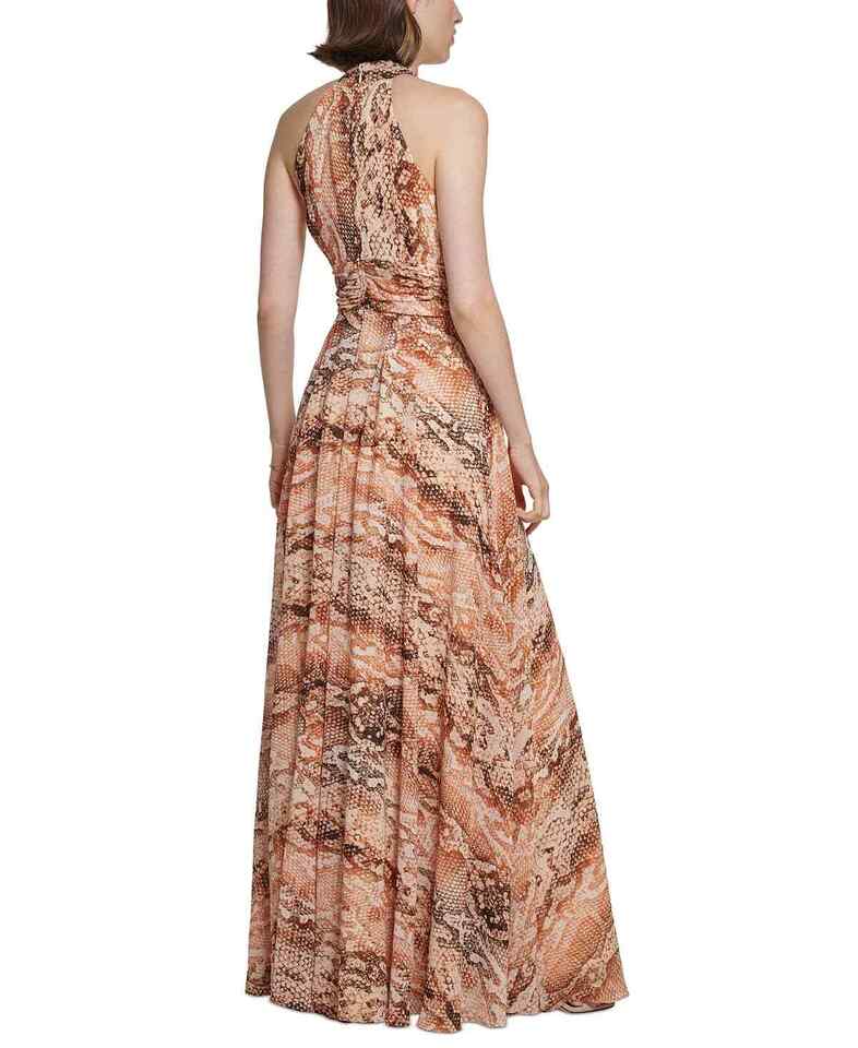 CALVIN KLEIN Womens Dress S / Multi-Color CALVIN KLEIN - Chiffon Halter Maxi Dress