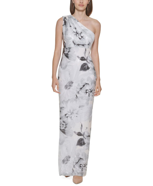 CALVIN KLEIN Womens Dress M / White CALVIN KLEIN -  Embellished Long Evening Dress