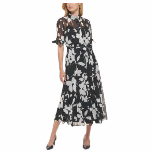 CALVIN KLEIN Womens Dress L / Multi-Color CALVIN KLEIN -  Floral Long Shirtdress