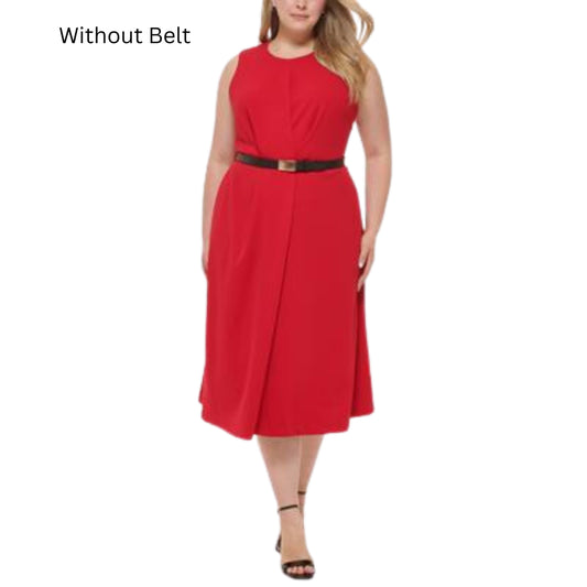 CALVIN KLEIN Womens Dress XXL / Red CALVIN KLEIN -  Plus Size Sleeveless Dress