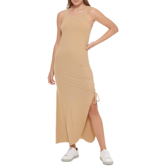 CALVIN KLEIN Womens Dress CALVIN KLEIN - Side-Slit Ribbed Maxi Dress