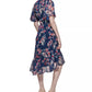 CALVIN KLEIN Womens Dress Petite L / Multi-Color CALVIN KLEIN - Surplice High-Low Dress