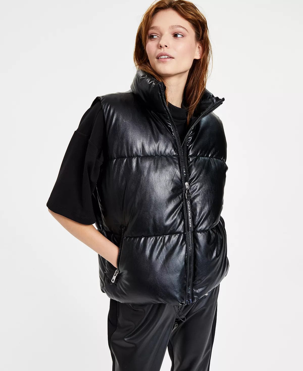 CALVIN KLEIN Faux Leather Puffer Vest Beyond Marketplace