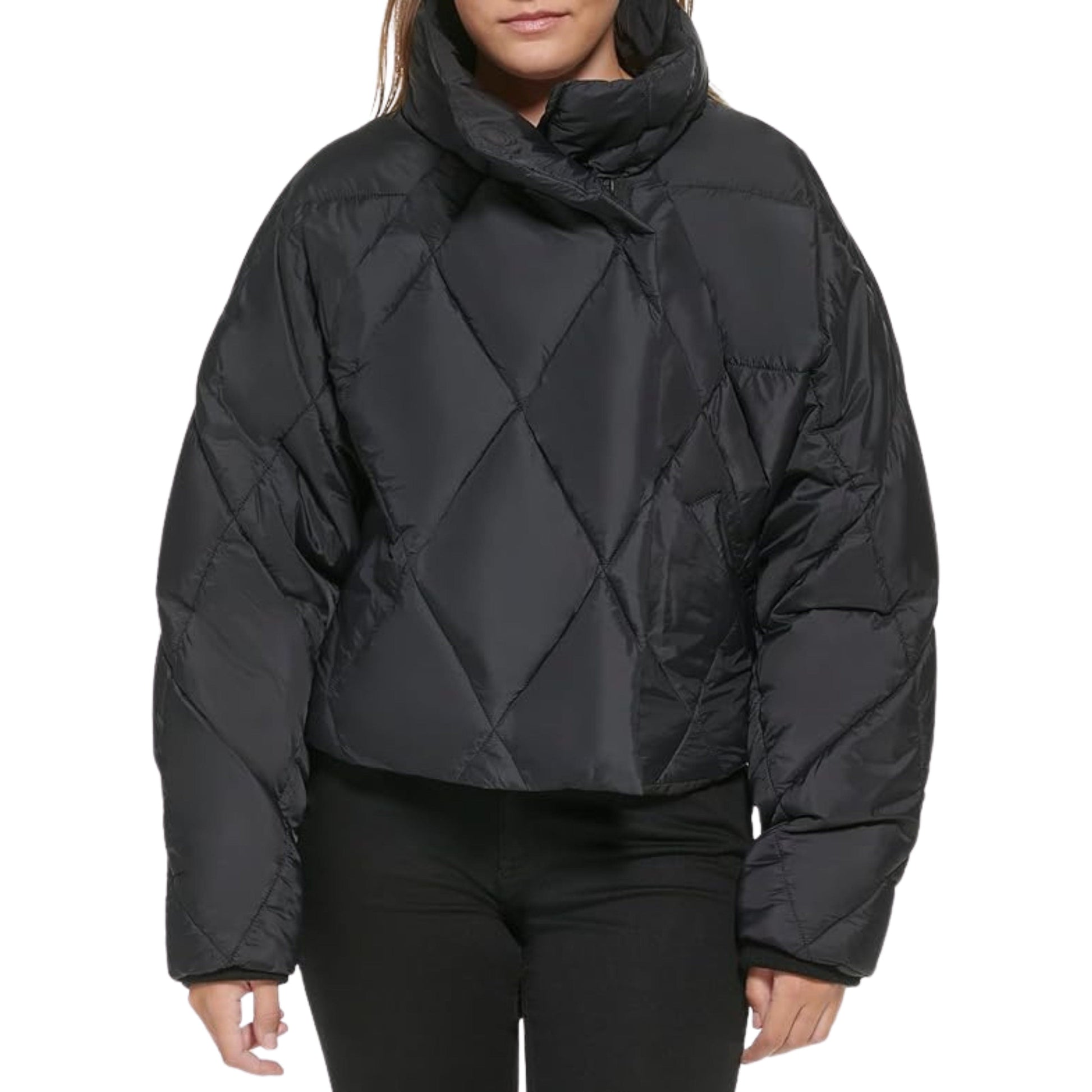 CALVIN KLEIN Womens Jackets L / Black CALVIN KLEIN - Zip-Front Puff Jacket