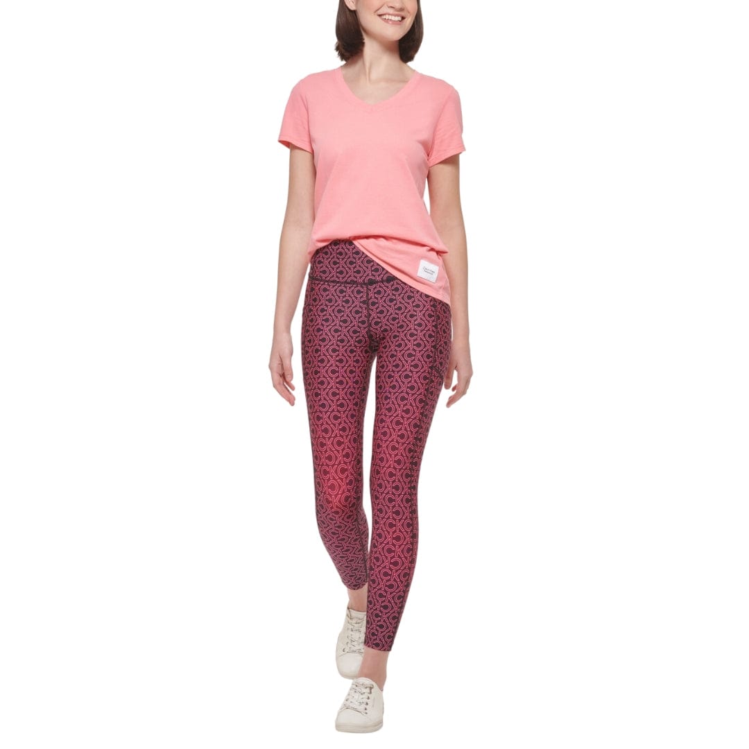 CALVIN KLEIN Womens sports XS / Pink CALVIN KLEIN - Performance Printed High-Rise 7/8 Leggings