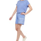 CALVIN KLEIN Womens Tops M / Blue CALVIN KLEIN -  Bungee Hem Pocket Cotton T-Shirt