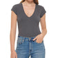 CALVIN KLEIN Womens Tops CALVIN KLEIN -  Cap-Sleeve V-Neck Bodysuit