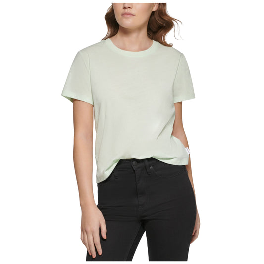 CALVIN KLEIN Womens Tops S / Green CALVIN KLEIN - Crewneck Cotton T-Shirt