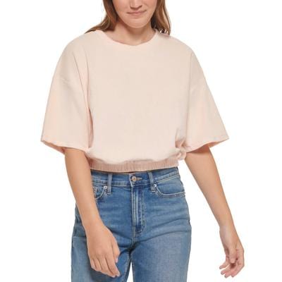 CALVIN KLEIN Womens Tops M / Pink CALVIN KLEIN - Short-Sleeve Sweatshirt