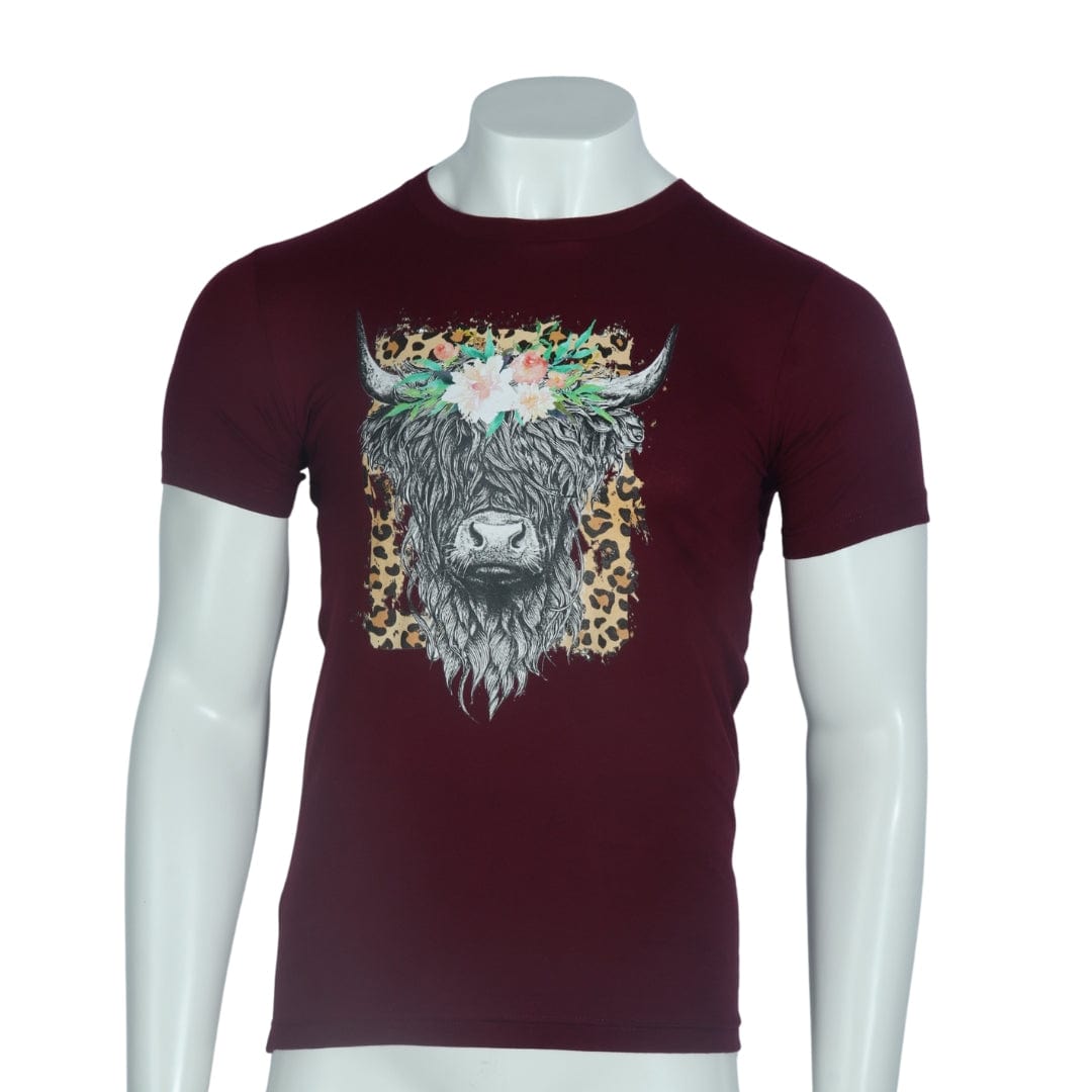 CANVAS Mens Tops S / Burgundy CANVAS - Front Animal Printed T-Shirt