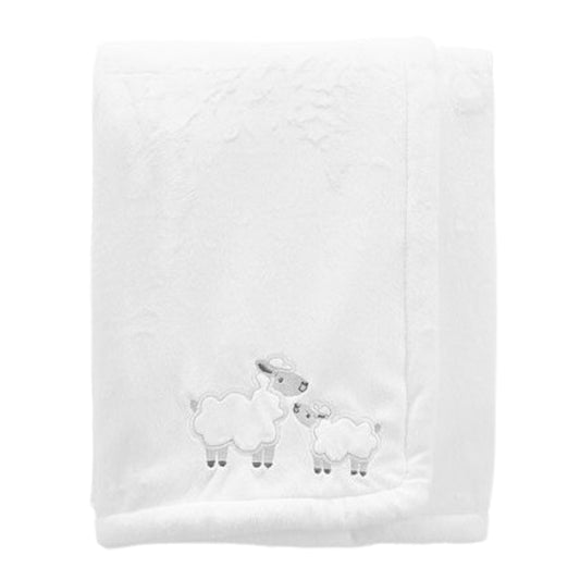 CARTER'S Baby Blankets White CARTER'S - BABY -  Lamb Fuzzy Plush Velboa Blanket