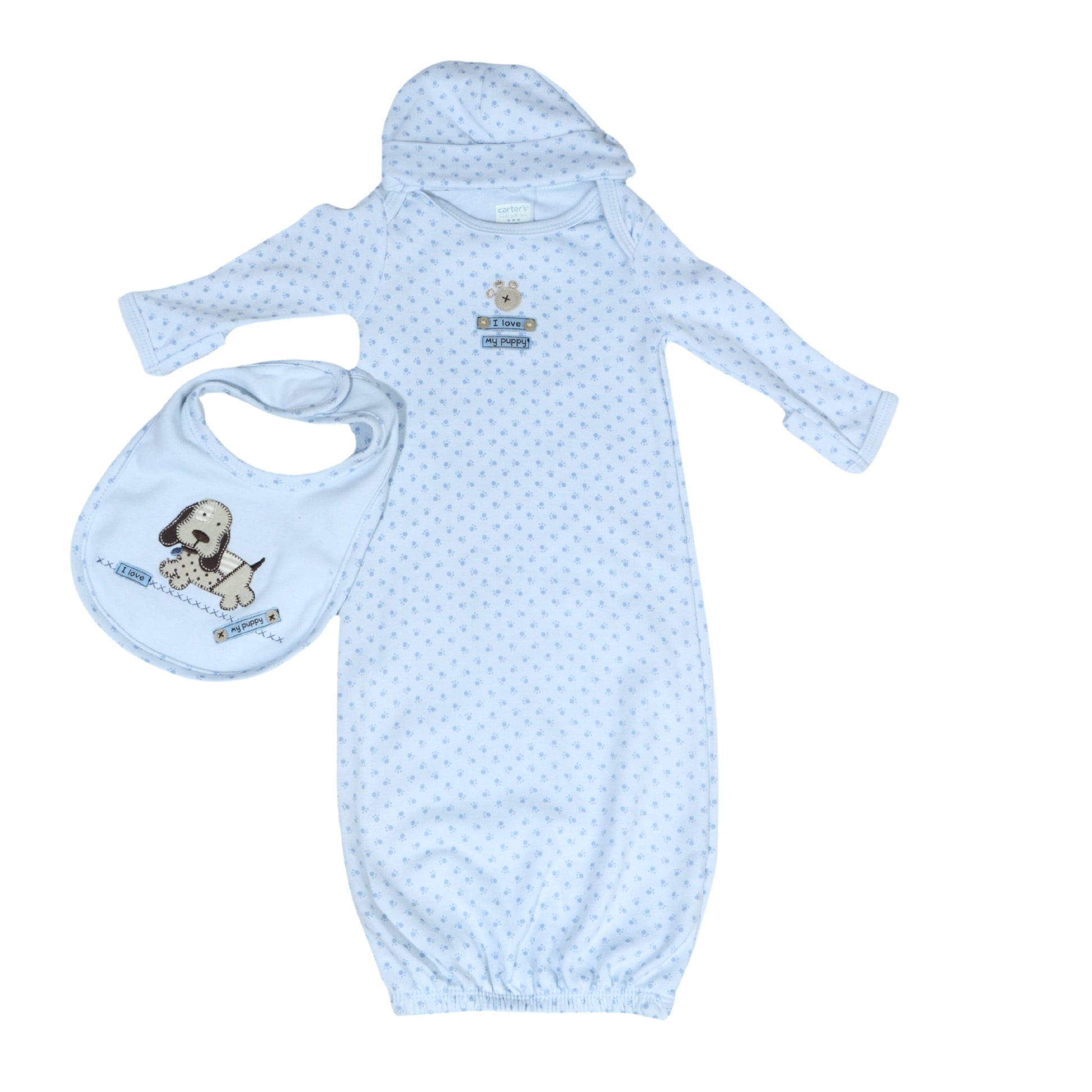 CARTER'S Baby Boy New Born / Blue CARTER'S  - 3 Piece pawprint baby boy set