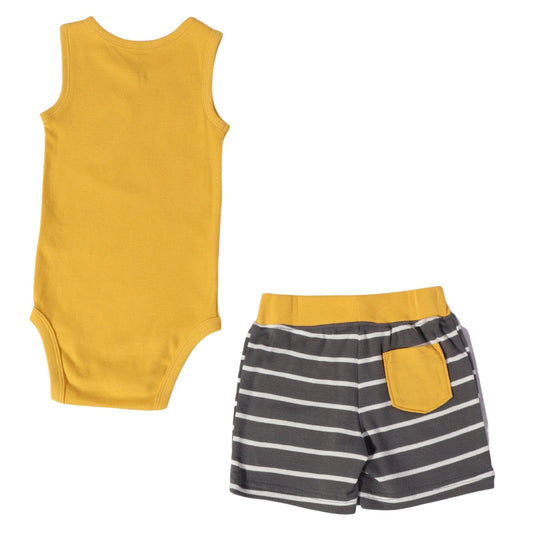 CARTER'S Baby Boy CARTER'S - Baby - 2 Pieces Printed Bodysuits And Striped Shorts Set