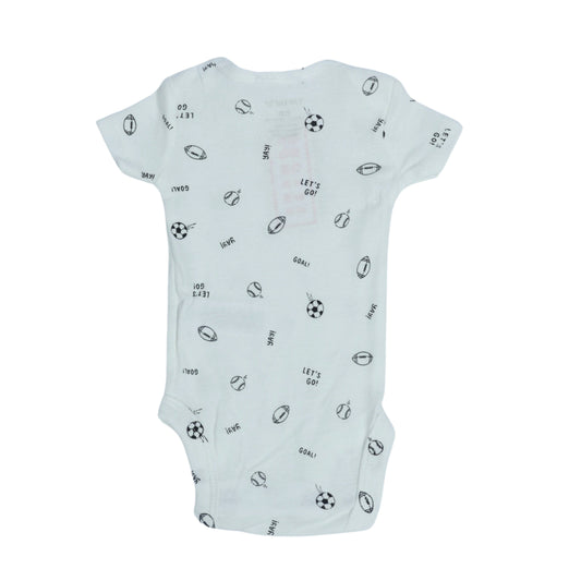 CARTER'S Baby Boy New Born / White CARTER'S - Baby - All Over Sports Print Bodysuit
