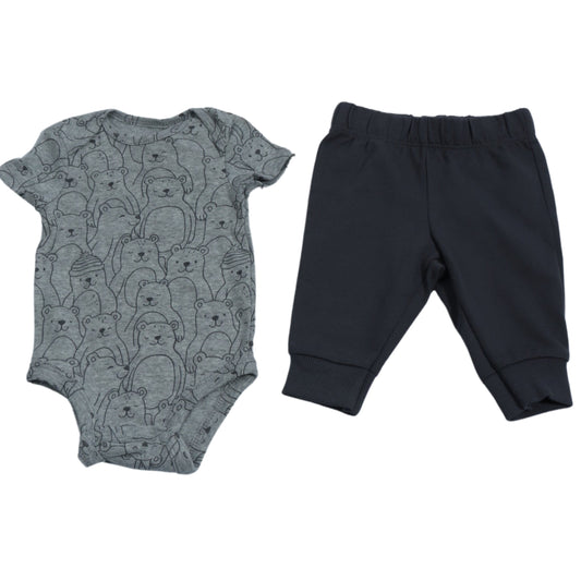 CARTER'S Baby Boy 3 Month / Grey CARTER'S - BABY - Bear Bodysuit Pants Outfit