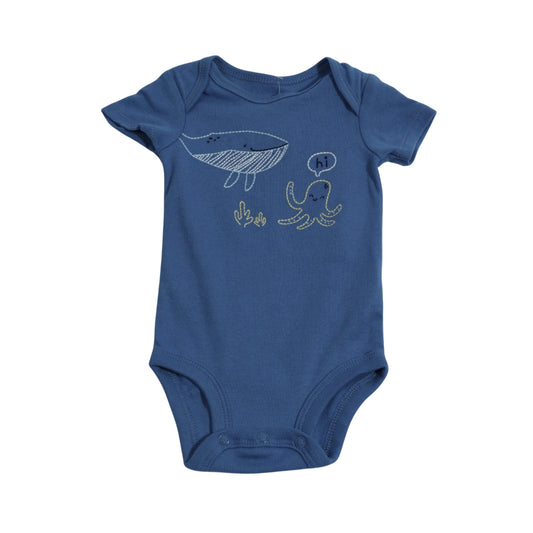CARTER'S Baby Boy 3 Month / Blue CARTER'S - Baby - Front Sea Animals Embroidery Bodysuit