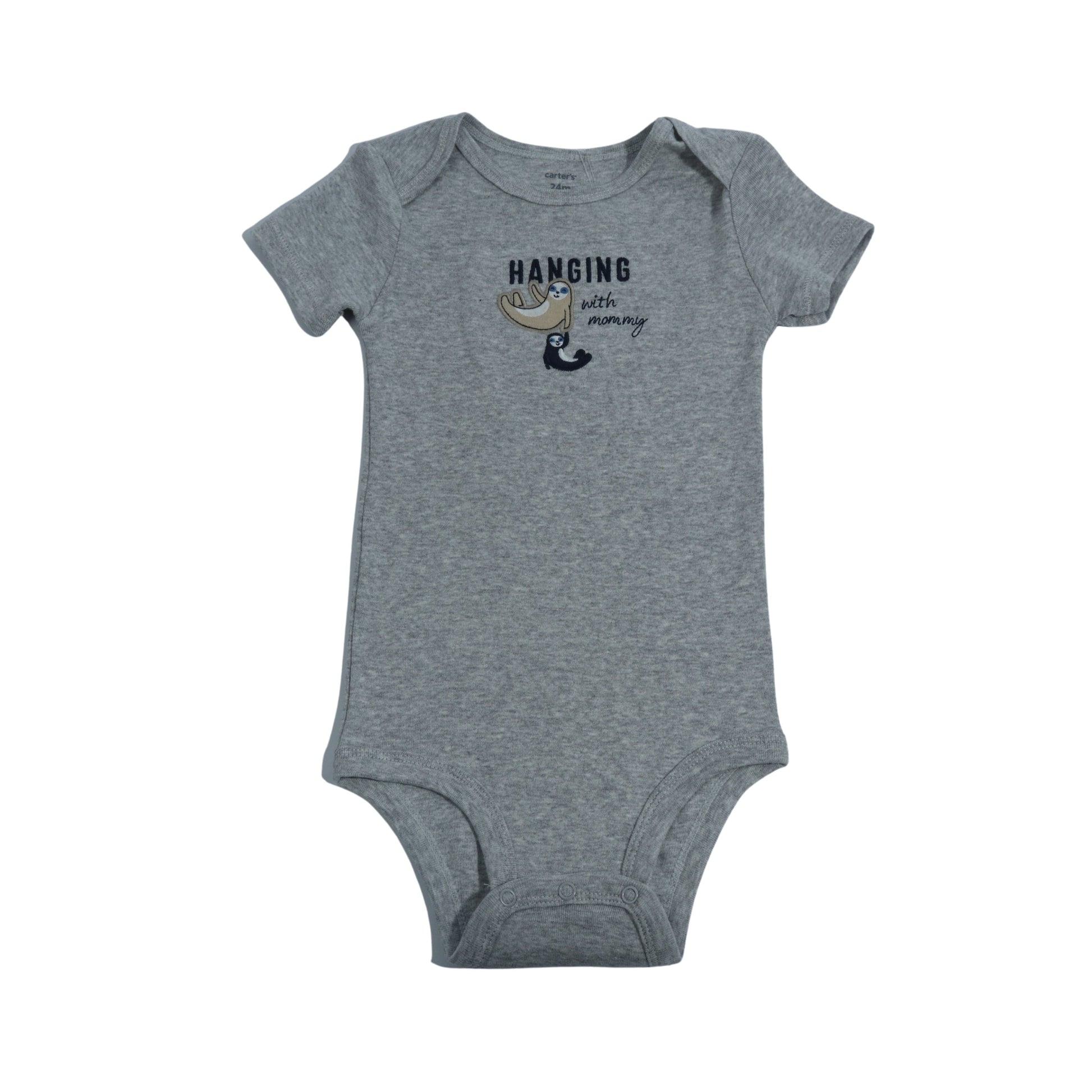CARTER'S Baby Boy 24 Month / Grey CARTER'S - Baby - Hanging With Mommy Embroidery Bodysuit