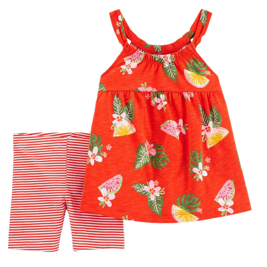 CARTER'S Baby Girl 6 Month / Multi-Color CARTER'S - BABY -  2-Piece Floral Tank and Short Set