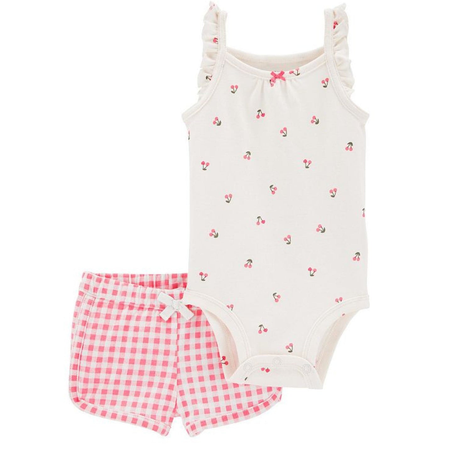 CARTER'S Baby Girl 3 Month / Multi-Color CARTER'S - Baby - 2-Piece Gingham Bodysuit & Short Set