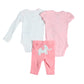 CARTER'S Baby Girl New Born / Multi-Color CARTER'S - Baby - 3pc Animal Onesies Pants Matching Set