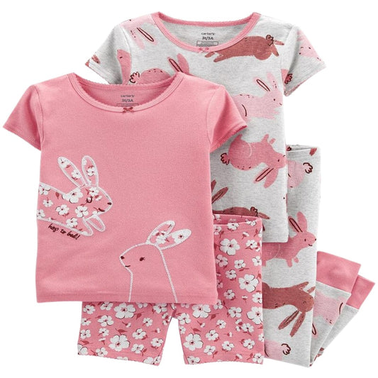 CARTER'S Baby Girl 12 Month / Multi-Color CARTER'S - Baby - All Over Animal Printed 4-pc Pajama Set