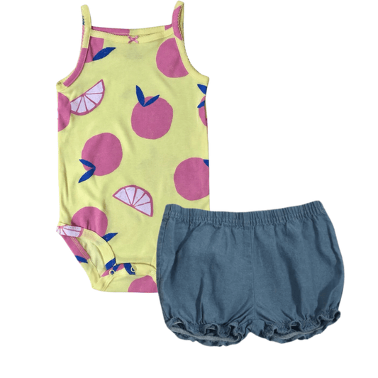 CARTER'S Baby Girl 9 Month / Multi-Color CARTER'S - BABY - Bodysuit & Short Set